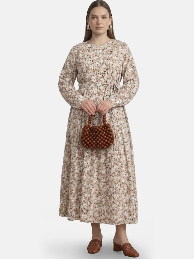Alia Plus Size Dress Alia Beige