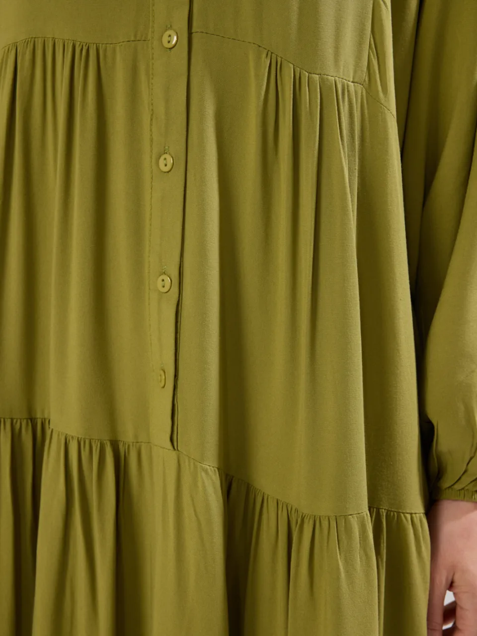 Trendyol Modest Dames Groen Etnisch patroon Maxi Lang Casual A-lijn Modest Jurken, foto 2