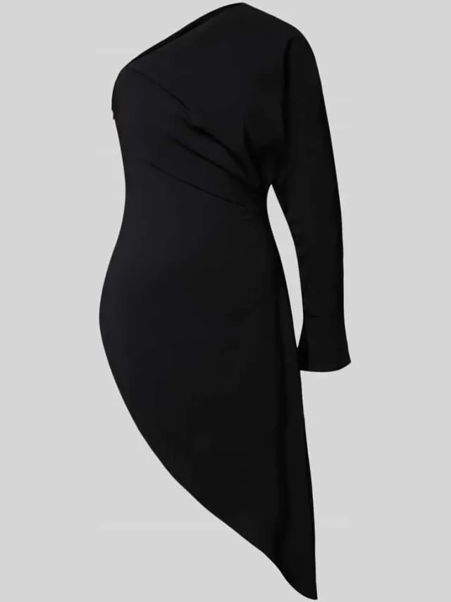 Topshop Mini-jurk in one-shoulder look model 'OLINE' Zwart