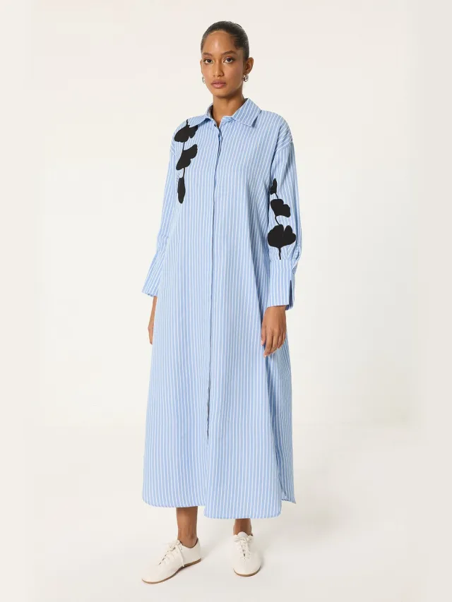 TOUCHÉ PRIVÉ Blousejurk met borduurdetails - Blauw - Dames