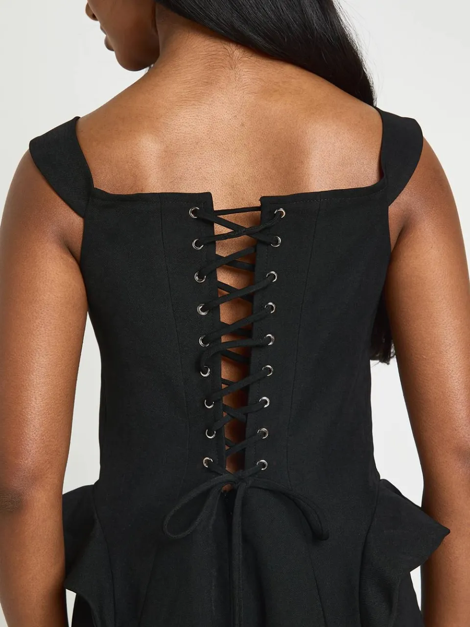 boohoo Dames Gestructureerde Mini Jurk Met Corset Detail zwart, foto 4
