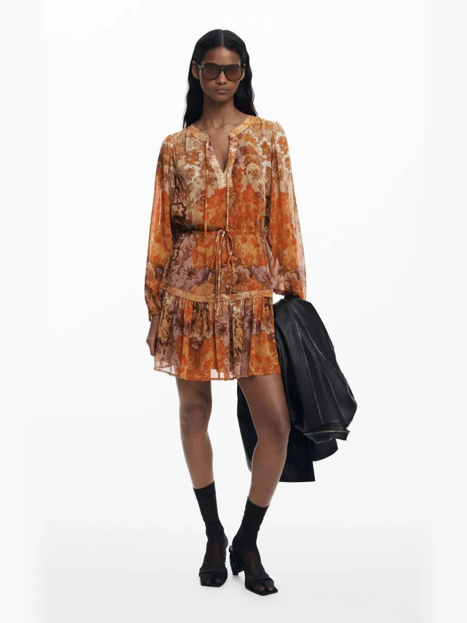 Desigual mini jurk oranje, foto 4