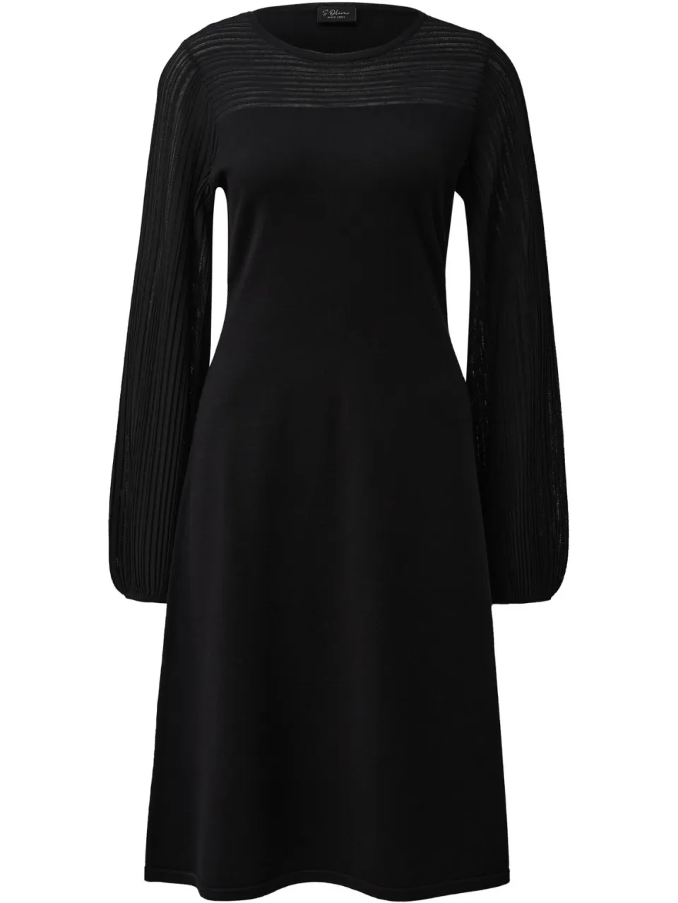 s.Oliver BLACK LABEL semi-transparante gebreide jurk zwart, foto 3