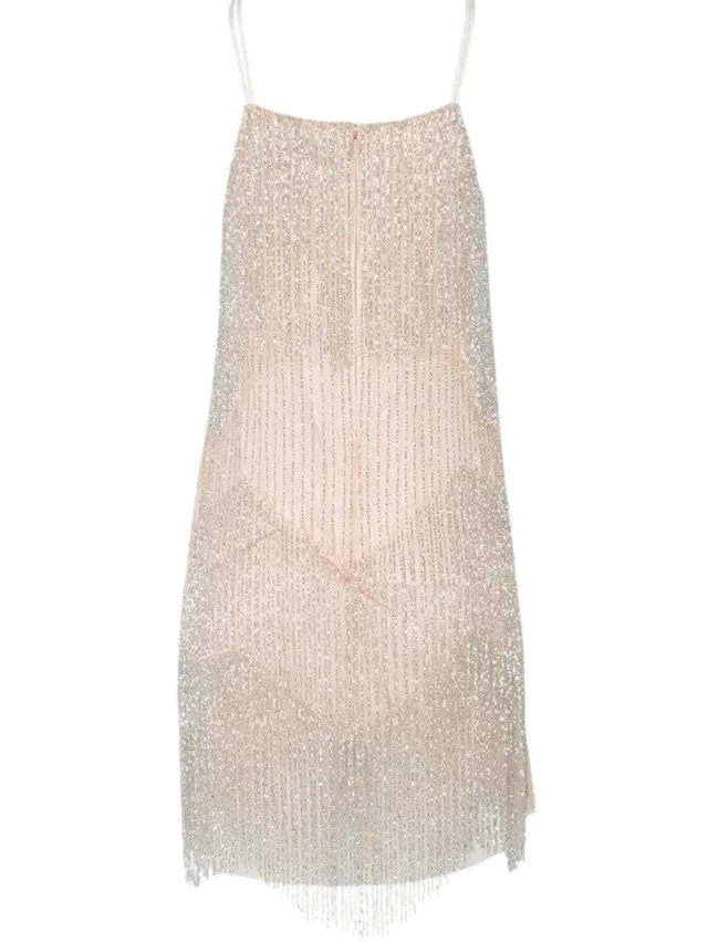 Ted Baker Damesmini-jurk van Diveria met strass en franjes (Naakt Roze), foto 2