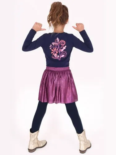 B.Nosy Daisy midi jurk met backprint donkerblauw donkerblauw/paars, foto 3