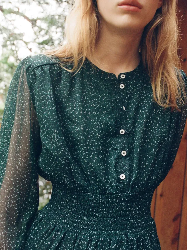 Mango TEEN midi blousejurk met print - petrol