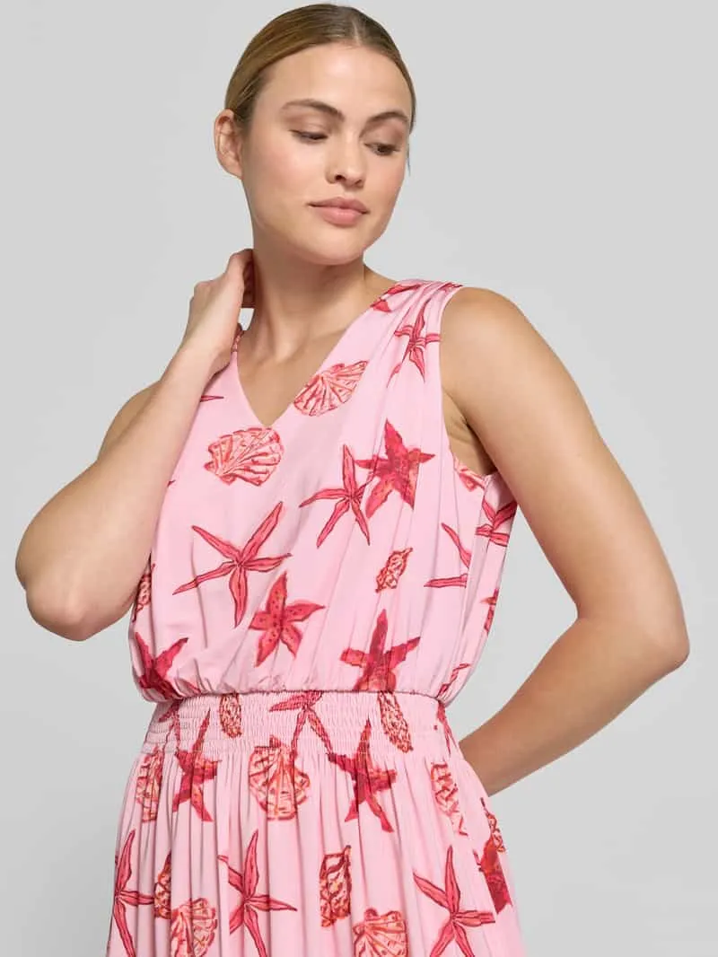 Milano Italy midi-jurk met all-over motiefprint felroze, foto 4