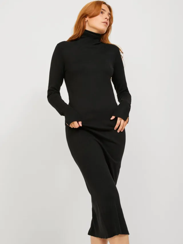 JJXX JXCAT SOFT Col DRESS KNIT SN Dames Jurk Black