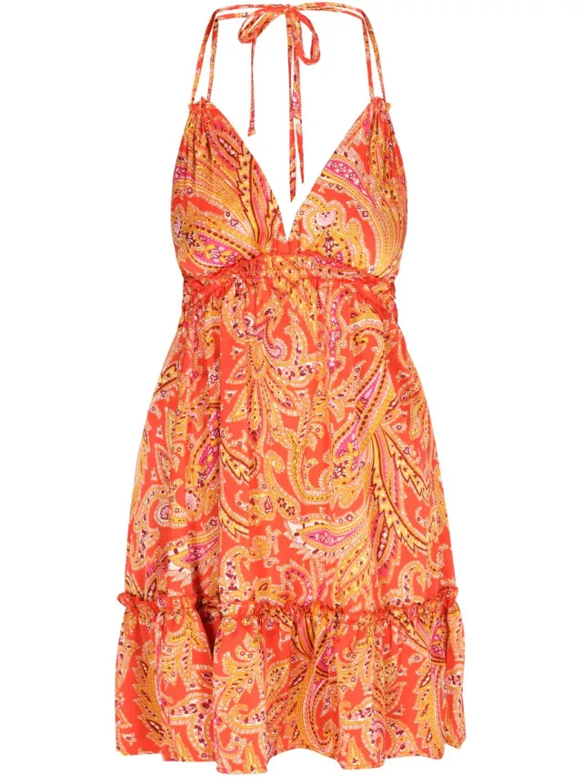 aleida jurk oranje veelkleurig