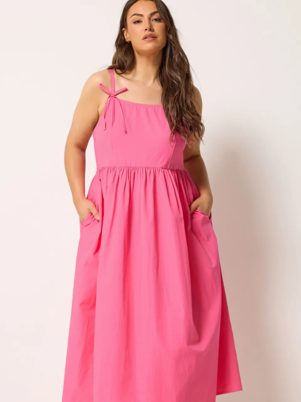 Yours Roze Poplin Midijurk, foto 2