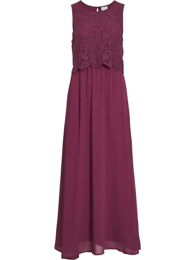 Vila Maxi jurk VIMILINA mouwloos Anemone