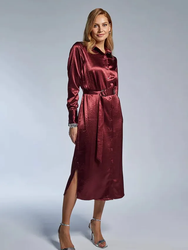 Freebird Damina Dames - Jurk - Bordeaux