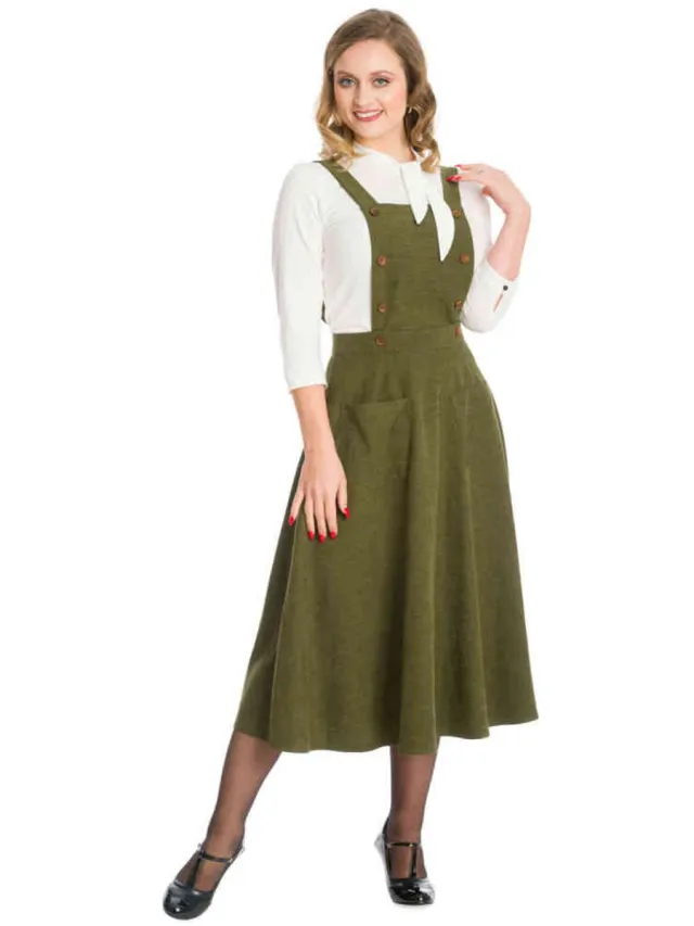 Dancing Days LIFES A PEACH PINAFORE Flare jurk - 2XL - Groen