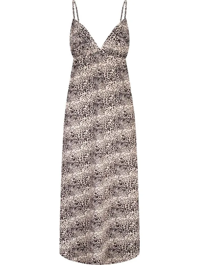 Chic by Lirette Maxi jurk Leopard - XXL - Beige Zwart Beige, Zwart
