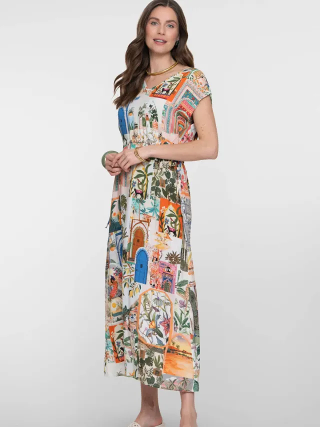 Geisha zomerjurk multi Multi/blauw
