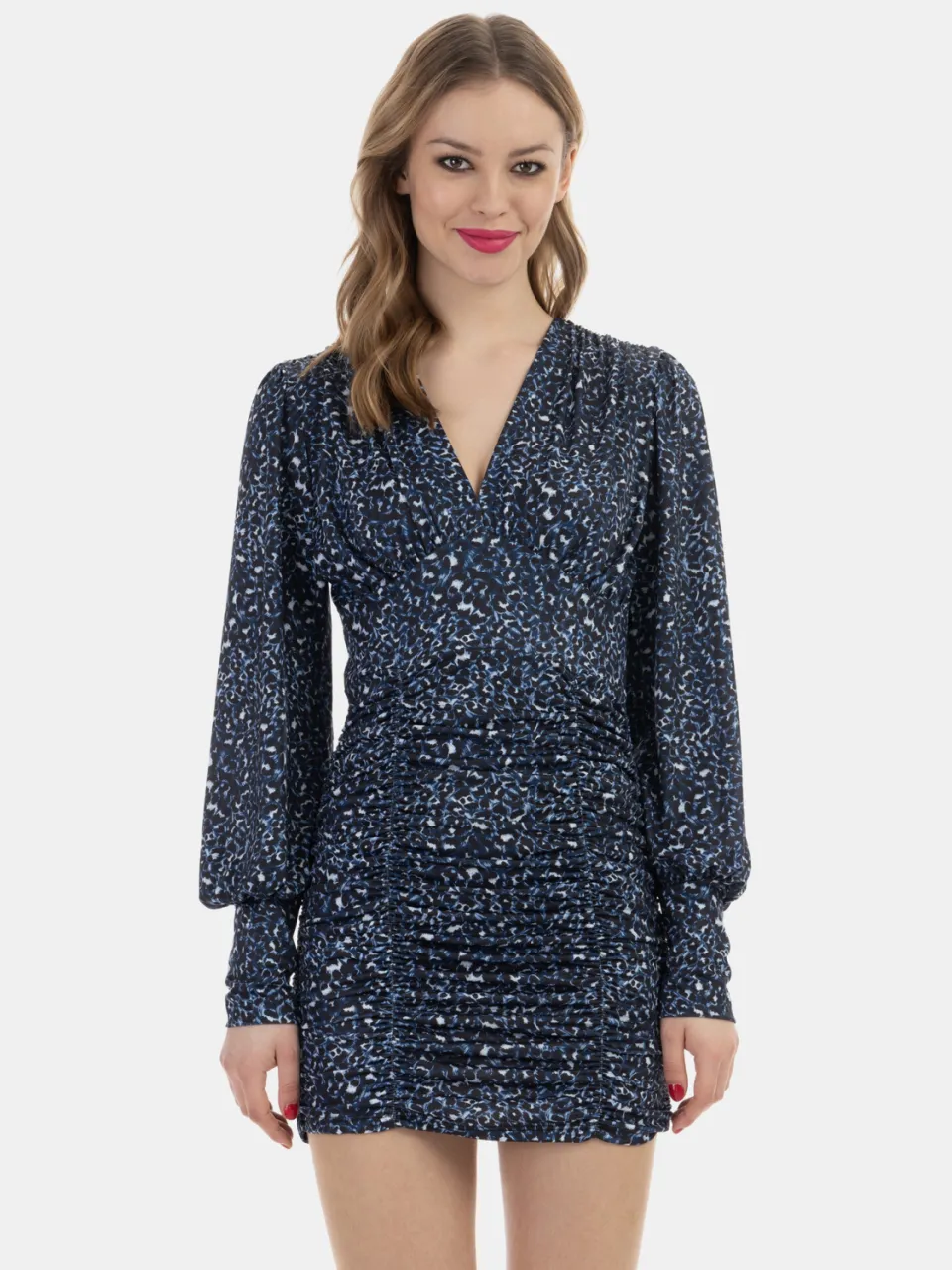 Faina jurk met lange mouwen blauw, foto 2