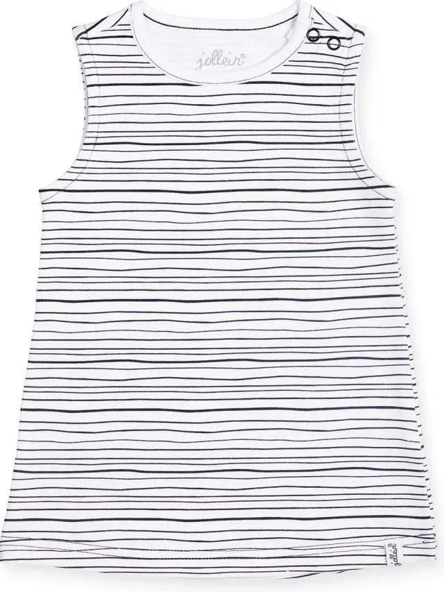 Jollein Meisjes Jurk - Black stripes zwart wit