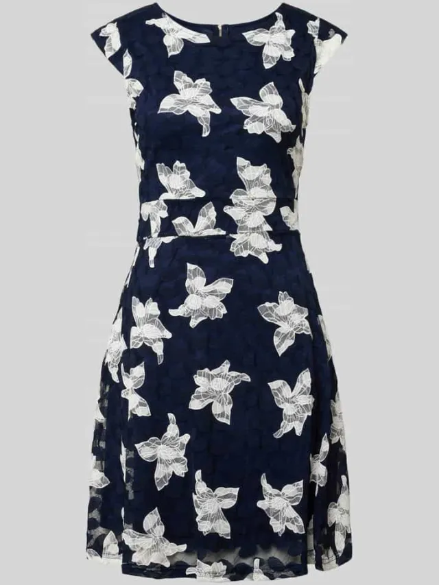 Apricot Mini-jurk in All-over look met Ronde hals marineblauw, foto 2