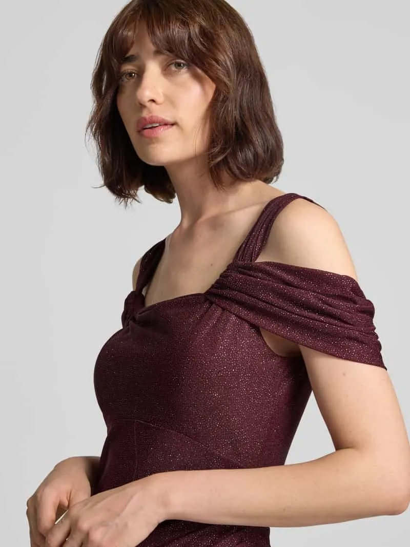 Vera Mont empire avondjurk van chiffon donkerrood, foto 3