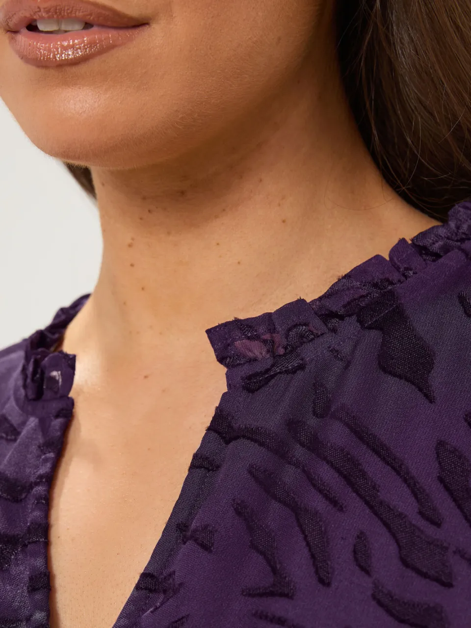 Yours Plus Size Burgundy Red Jacquard Dress-56, foto 4