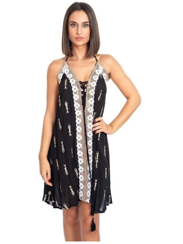 Isla Bonita By Sigris Korte Jurk Isla Bonita By Sigris Korte Jurk Zwart