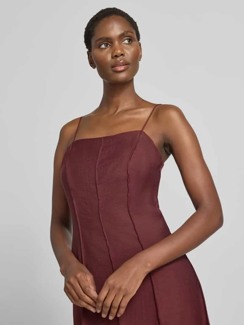 Jake*s Collection Getailleerde vrijetijdsjurk van lyocellmix met wol, model 'D076-WaistSlipDr' prune, foto 3