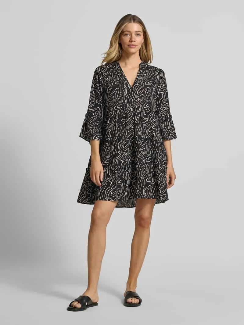 Vero Moda Uitlopend blousejurk van zuivere viscose model 'EASY JOY' zwart, foto 3