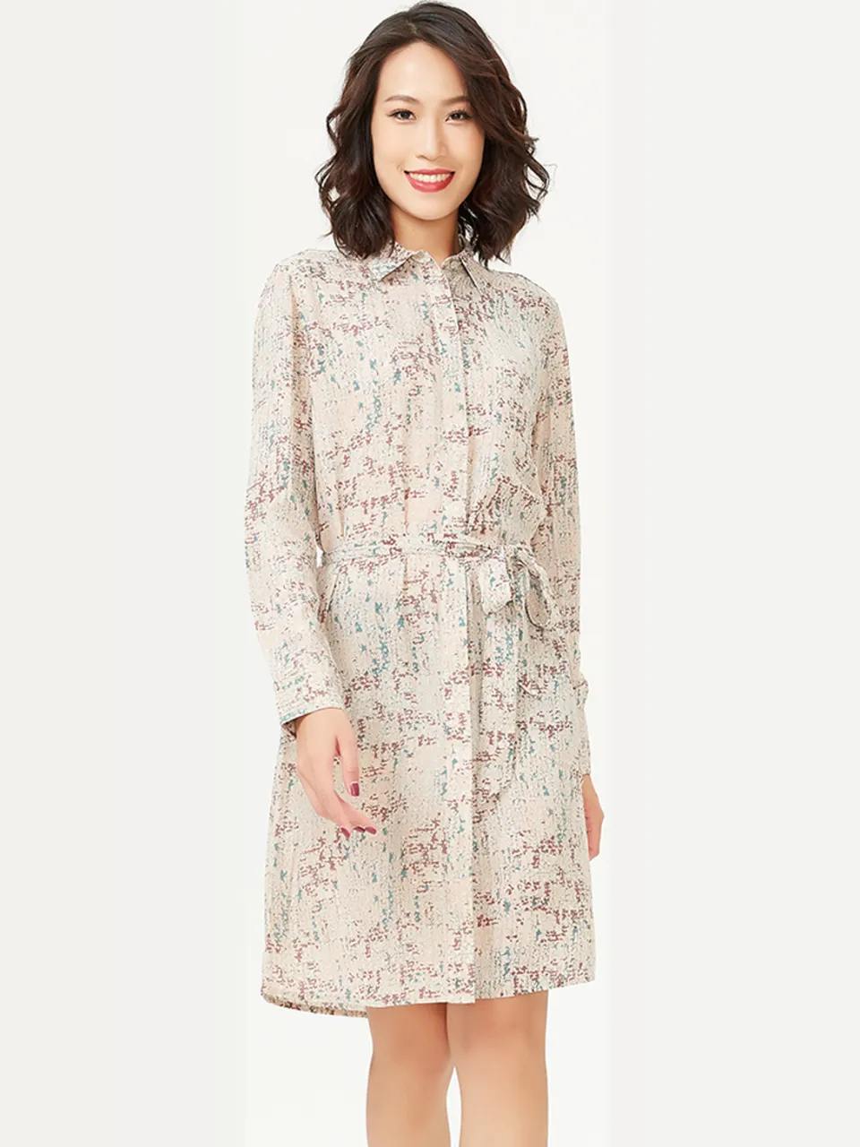 S&J Weekends Lichte print shirt-jurk crème, foto 2