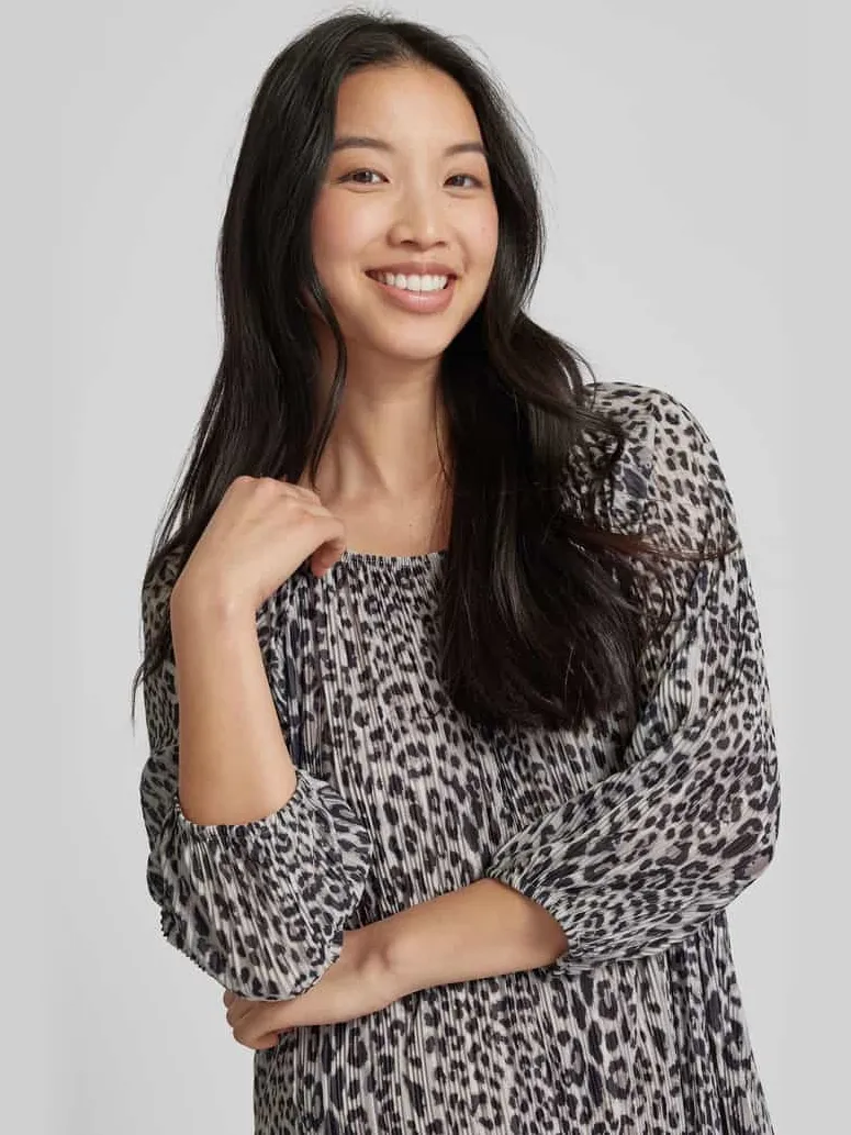 Christian Berg Woman Mini-jurk met dierenprint zand, foto 5