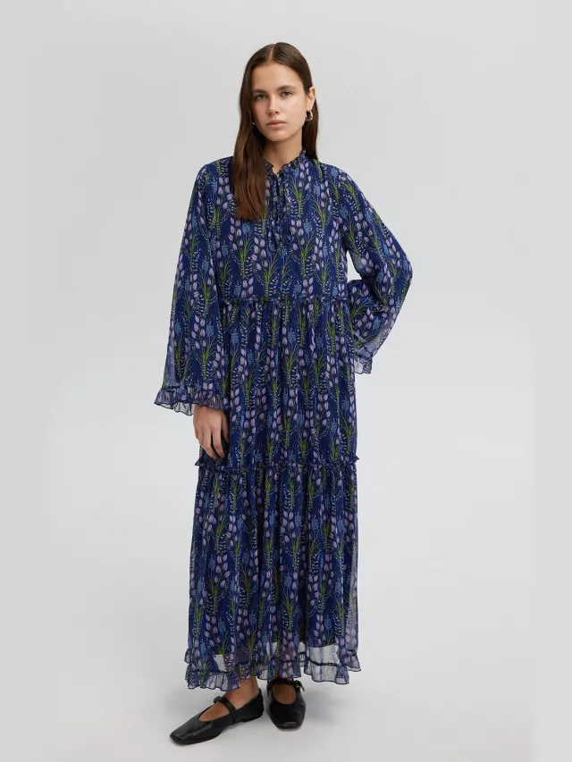 TOUCHÉ PRIVÉ Chiffon jurk met volants - Meerkleurig - Dames