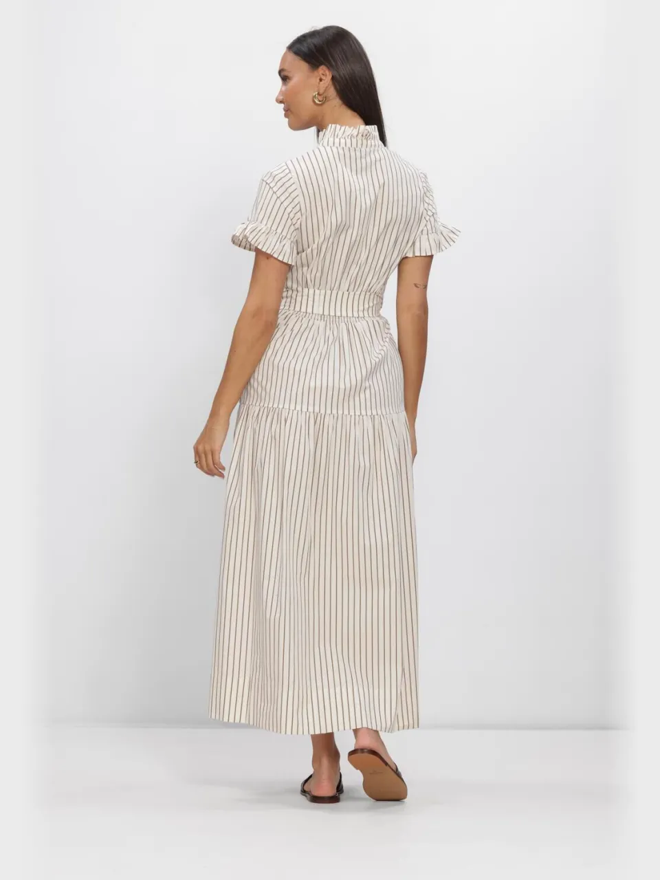NEO NOIR Dames Jurken Nellie Wide Stripe Dress - Gebroken Wit, foto 3