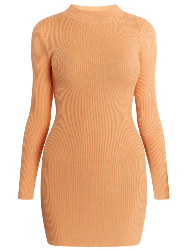Mymo Mini-gebreide jurk Dames oranje