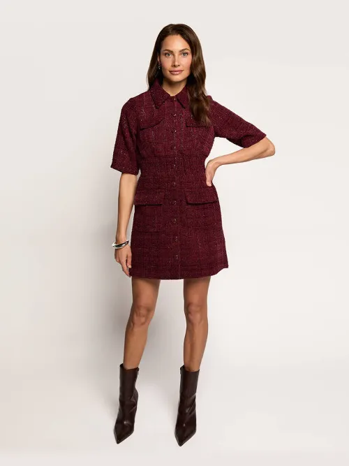 Freebird Deluxe overhemdjurk bordeaux