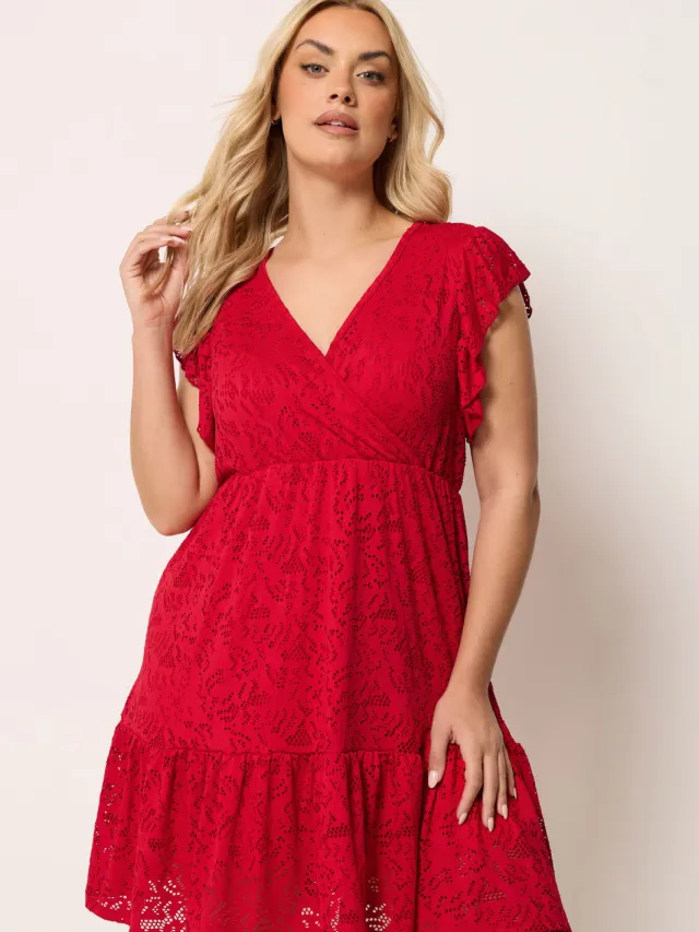 Yours Rode Pointelle Wikkeljurk Red
