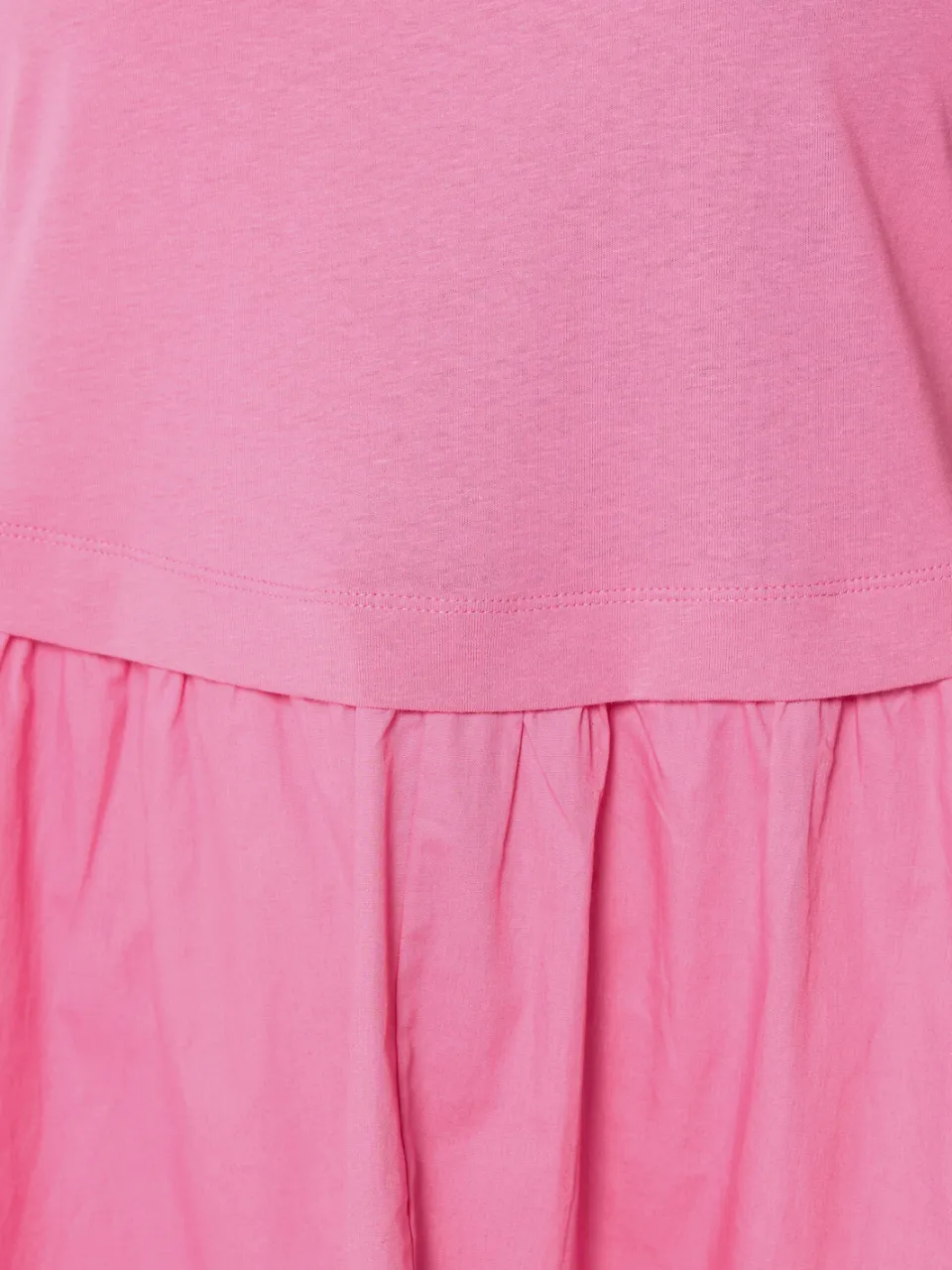 Yours Roze Poplin Tshirt Midijurk-52, foto 4