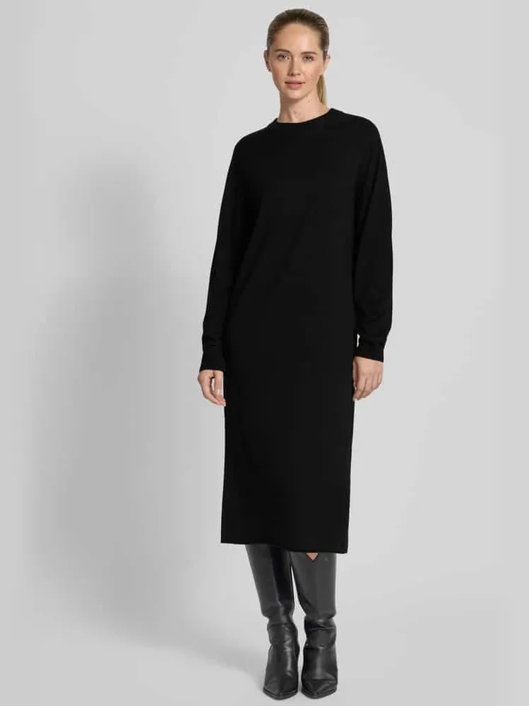 drykorn Midi-jurk van zuivere scheerwol model 'Rimone' Zwart