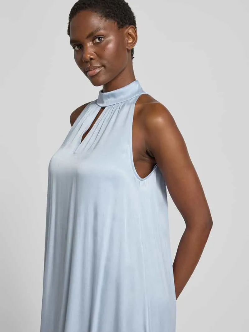 Jake*s Collection midi-jurk van viscosemix met halter bleu, foto 5