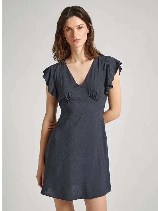 Pepe Jeans Camila Mouwloze Korte Jurk Grijs XL Vrouw Infinity Grey