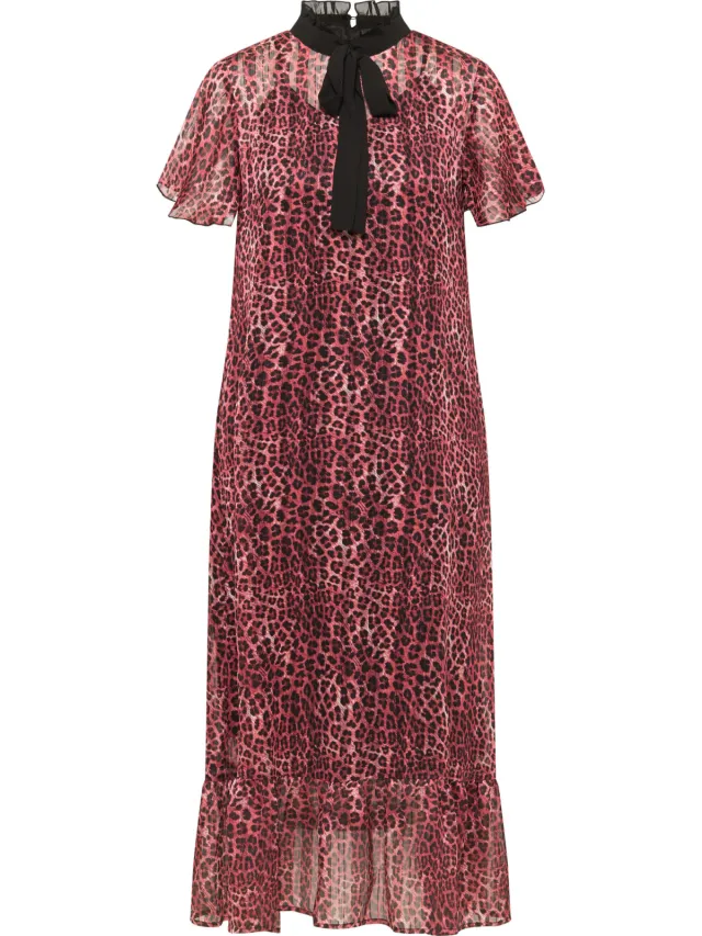 Faina Midi-jurk met luipaardprint naemi Dames rood, foto 2