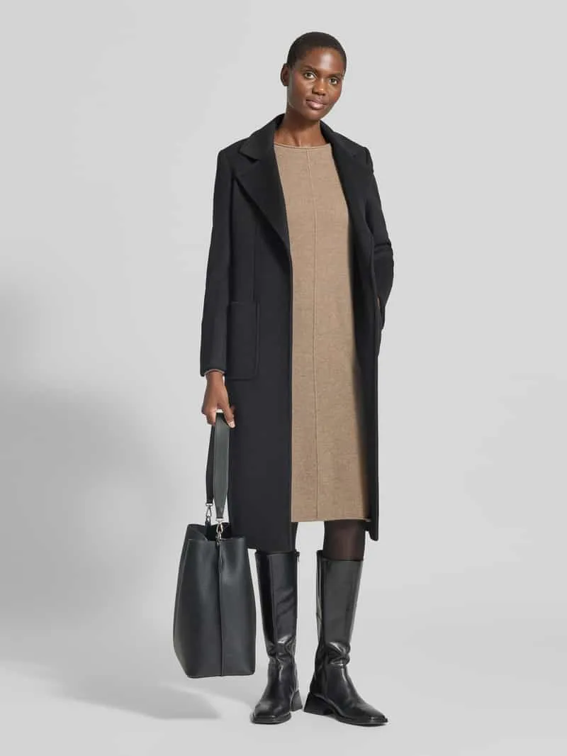 Christian Berg Woman Slim fit jurk van puur kasjmier in tricotlook roodbruin gemêleerd, foto 4
