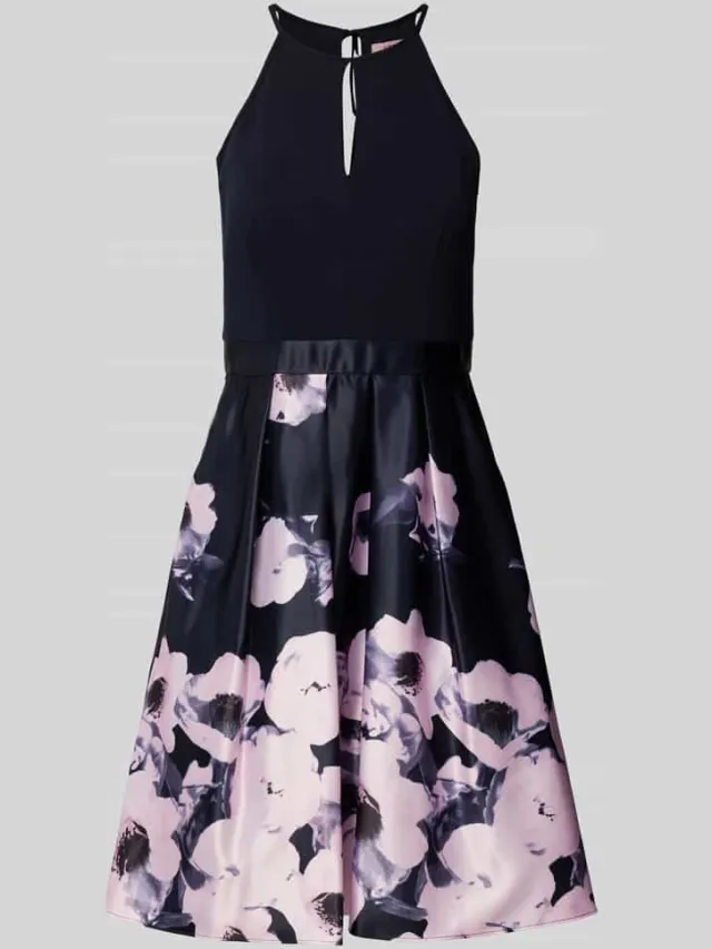 VM by Vera Mont cocktailjurk met bloemenmotief marineblauw, foto 2
