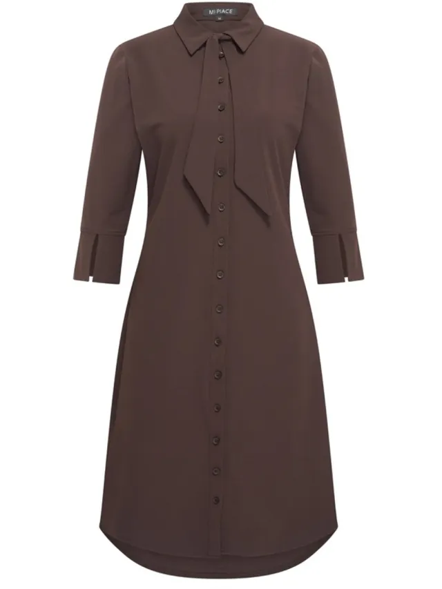 Mi Piace Travel Jurk Uni 202708 Espresso - Maat :