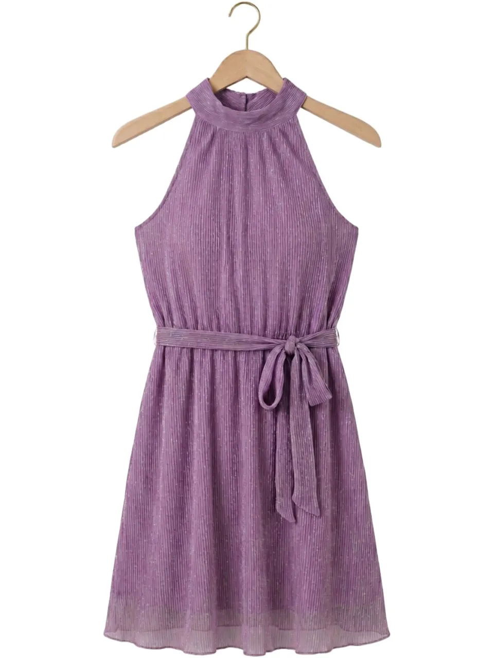 Freebird Dames Jurken F-jer-plisse-lurex-26-2 - Paars, foto 2