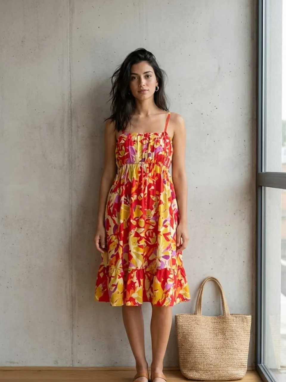 Conquista Levendige zomerjurk met bloemenprint — Licht, luchtig en perfect voor zonnige dagen Rood