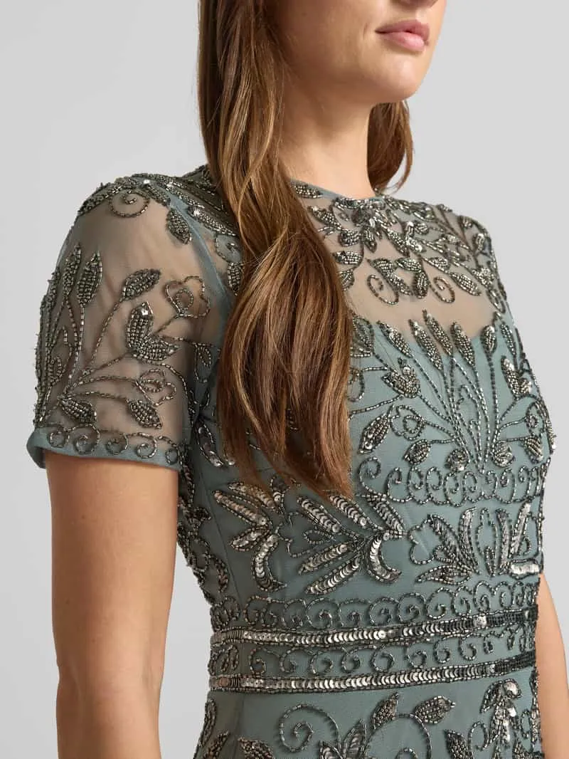 Lace & Beads Avondjurk met siergarnering mintgroen, foto 3