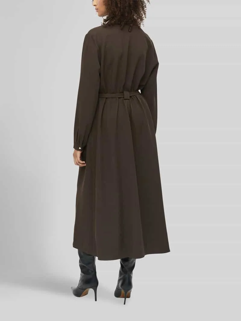 s.Oliver midi blousejurk met ceintuur donkerbruin, foto 4