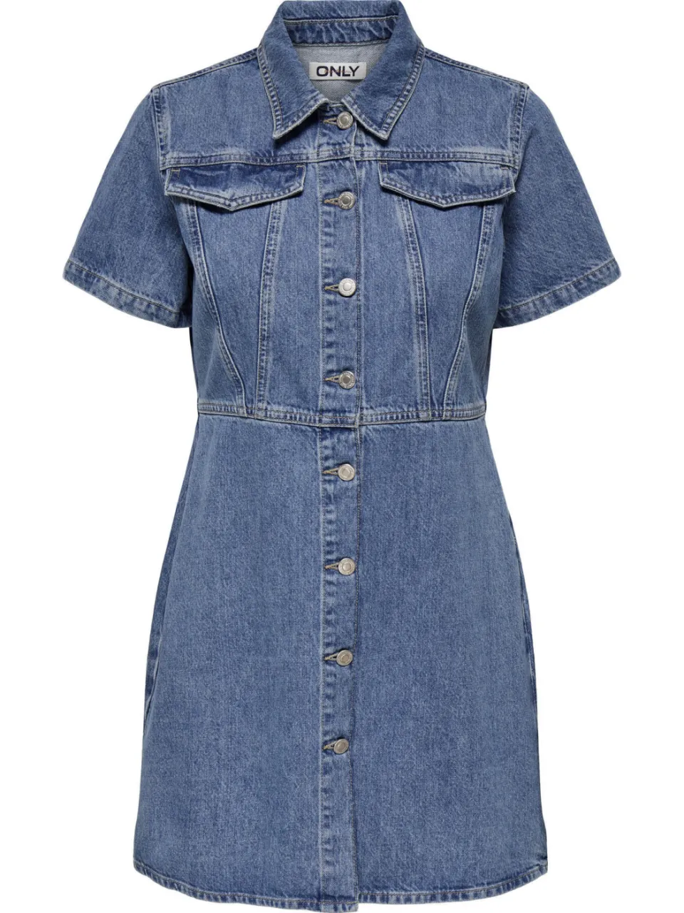 Only spijkerjurk gebreid medium blue denim, foto 2