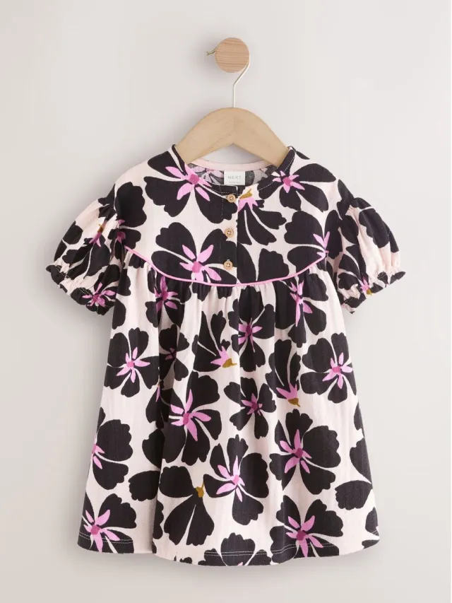 Next Meisjes - Jersey jurk - Roze Monochrome Floral