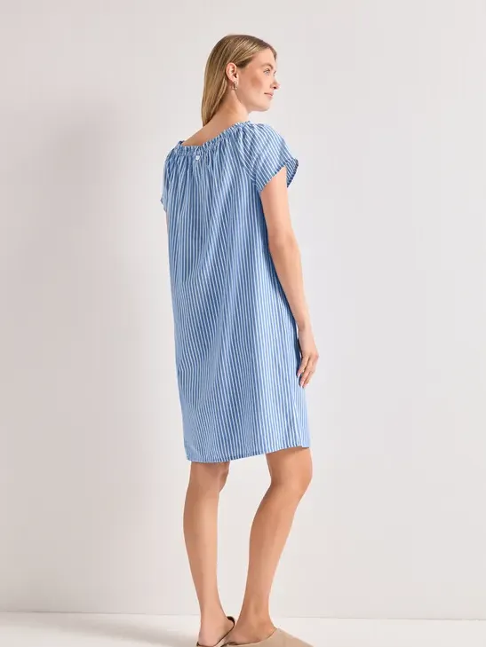 Street One Knielange jurk met glitterdetails Blauw