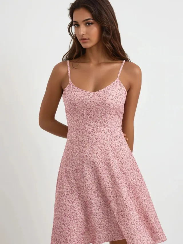Hiccup Bloemenpatroon Mini Jurk Blush